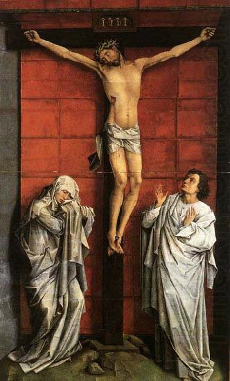 WEYDEN, Rogier van der Christus on the Cross with Mary and St John china oil painting image